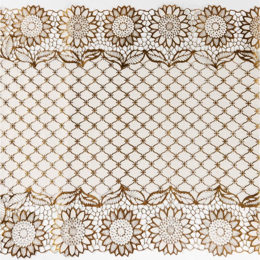Дорожка сервировочная на стол «Букет», ажурная, 84×40 см, ПВХ, золотая