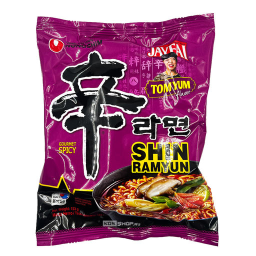 Лапша б/п Шин Рамен острая со вкусом Том Ям Shin Ramyun Tom Yum Nongshim, Корея, 123 г Акция
