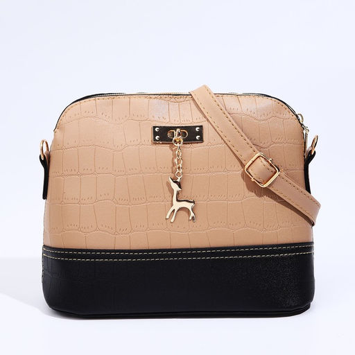 Сумка женская кросс-боди на молнии, 23×9.5×18 см, бежевая