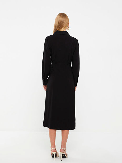 D?z Uzun Kollu Kad?n G?mlek Elbise