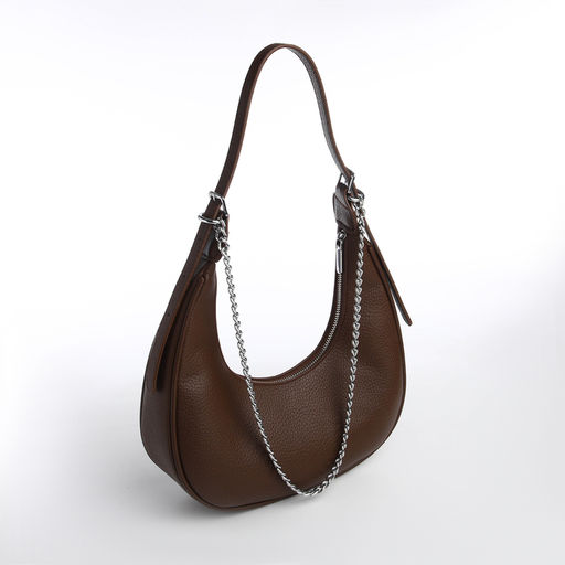 Сумка женская хобо на молнии, цвет коричневый - Textura фото 2