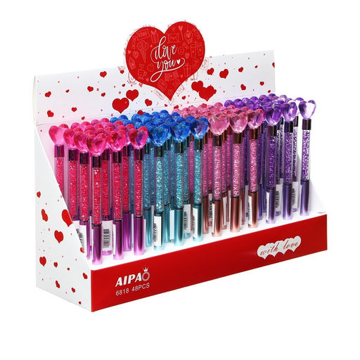 Цена за 48 шт. Ручка-прикол Блеск Сердце, гелевая, МИКС - Simaland фото 6