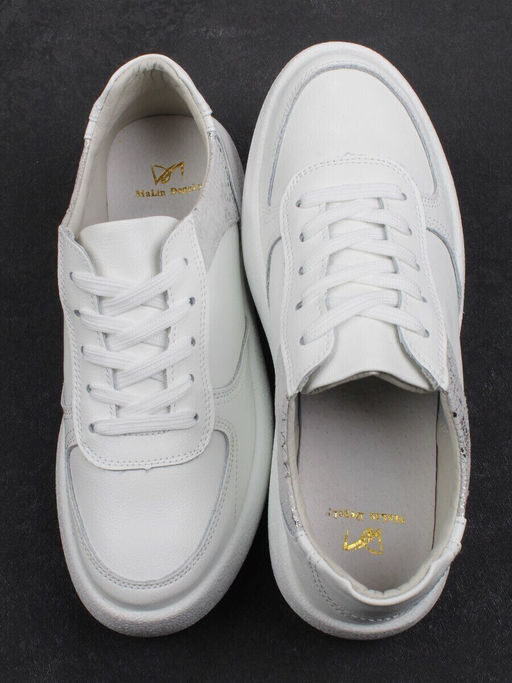 03-C140-9 WHITE Полуботинки спортивные женские (натуральная кожа)