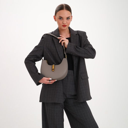 Сумка женская багет TEXTURA на молнии, 24×6×14 см, серая