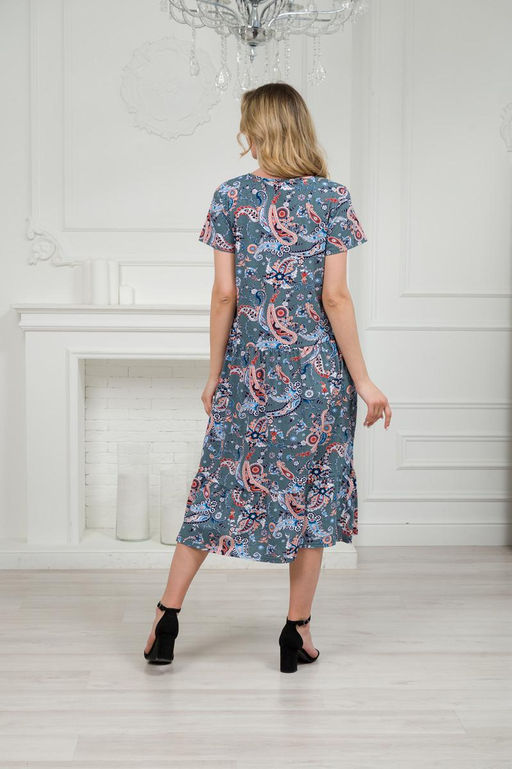 Платье женское из кулирки Кармелита огурцы на зеленом - Амадэль фото 12