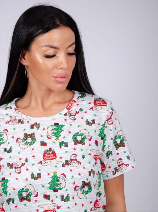 Пижама Праздник шорты, трикотаж - Малина фото 6