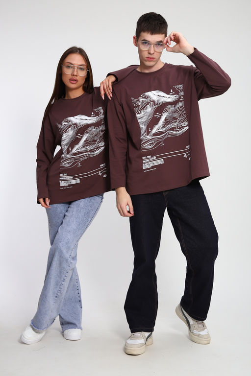 Лонгслив унисекс с принтом Карта ЛГ-01