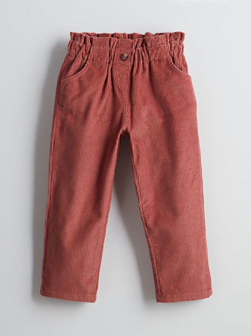 Beli Lastikli Kadife K?z ?ocuk Pantolon