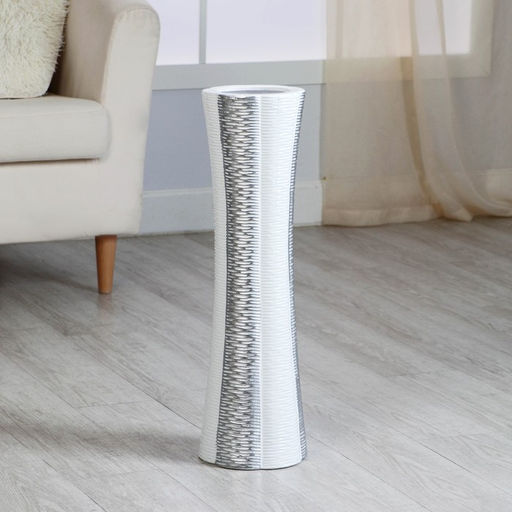 Ваза напольная «Опалин», d внутренний 11.5 см, 16×59 см, керамика, серо-белая