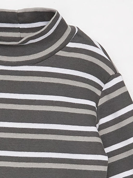 Bal?k?? Yaka Uzun Kollu ?izgili Erkek Bebek Ti??rt - Waikiki фото 2