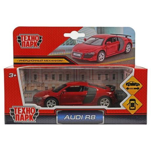 . Модель "Audi R8 GT" металл 11,4 см, двери, инерция, красная кор. арт.67333
