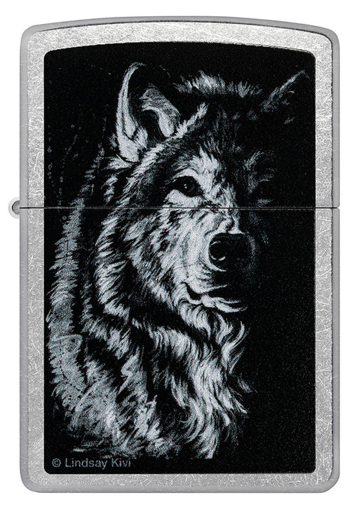 Зажигалка ZIPPO Линдси Киви Теневой волк | Lindsay Kivi Shadow Wolf Design 46149  фото 2