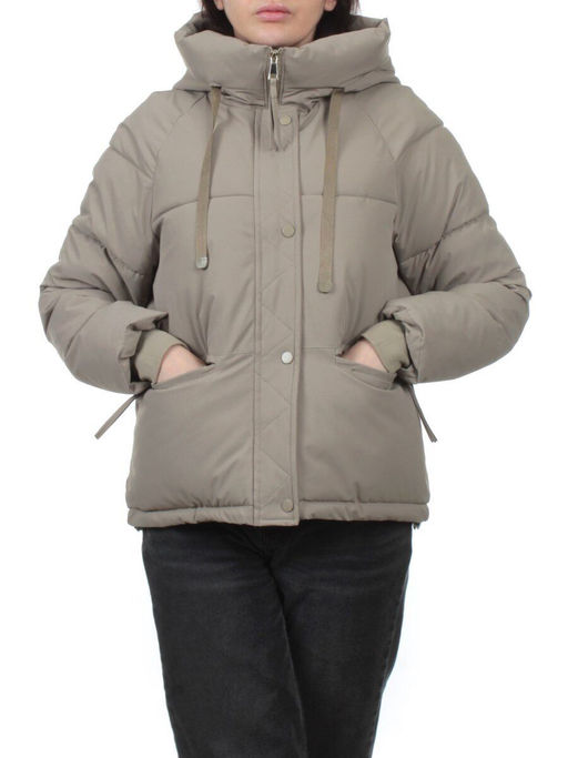 A2301 KHAKI Куртка зимняя женская (150 гр. холлофайбер) - Фабричный китай фото 3
