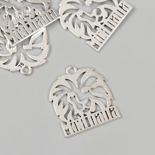 Металлический элемент, декоративная подвеска «Мой папа: Лев», набор 5 шт., 2.5×2.6 см