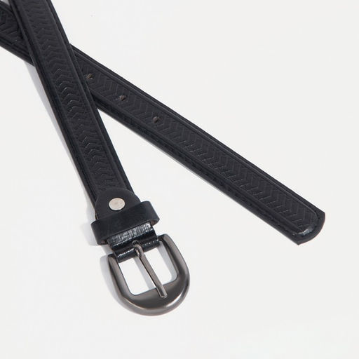 Ремень детский, ширина 2,2 см, винт, пряжка металл, цвет чёрный - Simaland фото 2