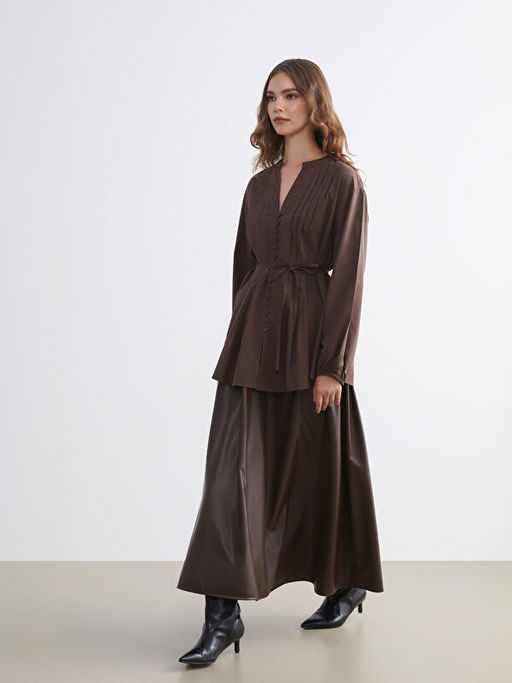 Ka??k Yaka Ku?akl? Kad?n G?mlek Tunik