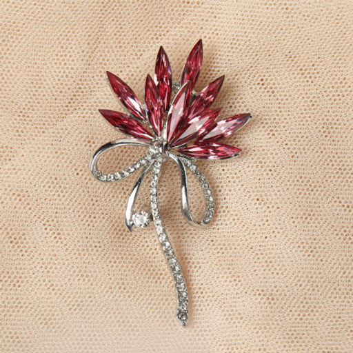 Брошь Букет 9 см / 38B-10-1 /уп 420/ (Бело-розовый ) - Галеонтрейд фото 3