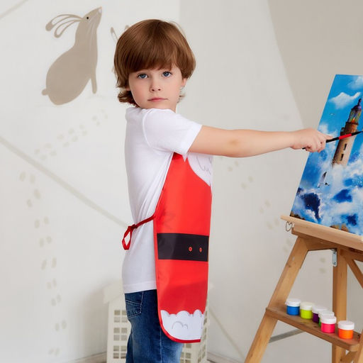 Фартук детский для творчества «Этель» «Santa», 49×39 см, 100% полиэстер