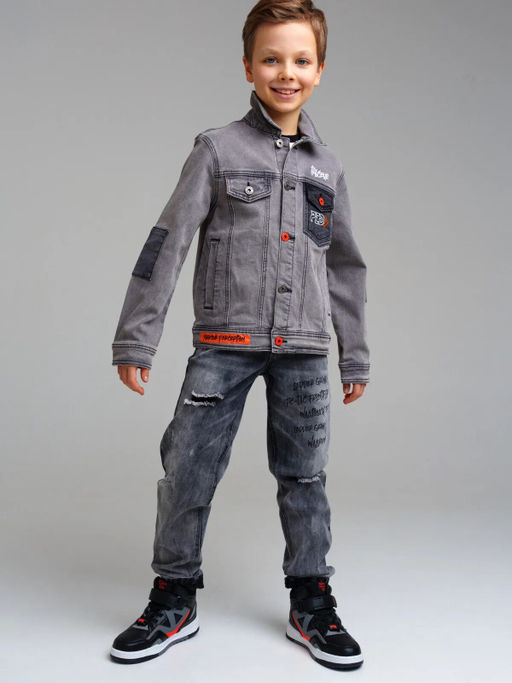 12411151 Куртка текстильная джинсовая для мальчиков