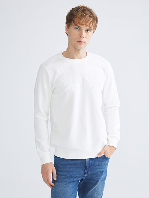Bisiklet Yaka Uzun Kollu Sweatshirt