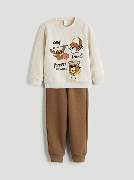 Bisiklet Yaka Erkek ?ocuk Sweatshirt ve E?ofman Alt
