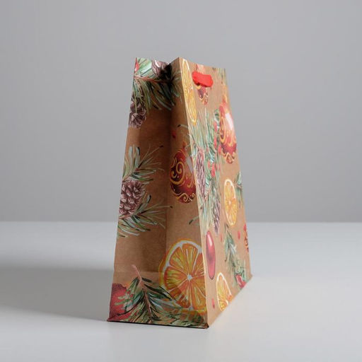 Пакет крафтовый квадратный Новогоднее настроение, 30 30 12 см - Дарите счастье фото 2