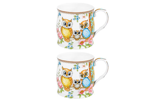 Набор 2 кружек 300 мл 11,5*8,5*8,5 см Совушки, NEW BONE CHINA - Elan gallery фото 4