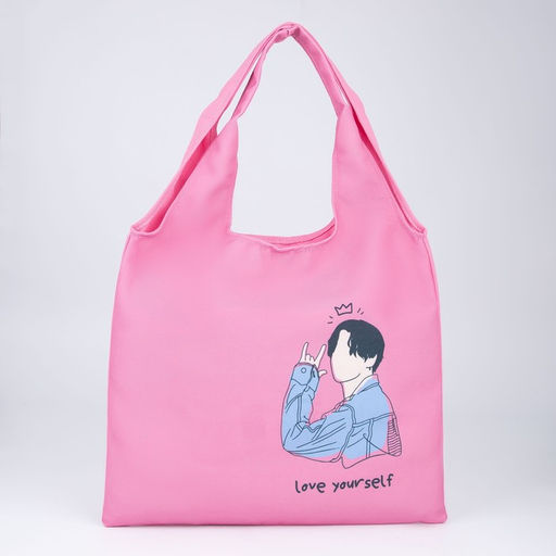 Сумка мешок Love yourself, 40 х 35см, розовая - NAZAMOK KIDS фото 6