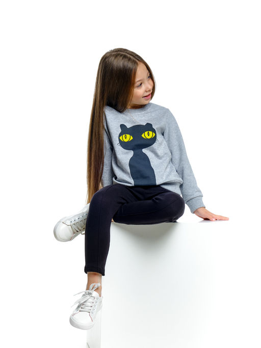 Комплект для девочки с брюками UD 2015 серый|черный - Mini maxi фото 10