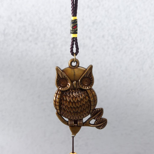 Музыка ветра «Филин на ветке», металл, 3 колокольчика, 40 см