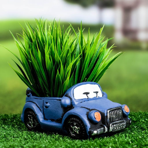 Горшок для цветов «Машинка» керамический, 200 мл, 14×8×7.5 см, синий