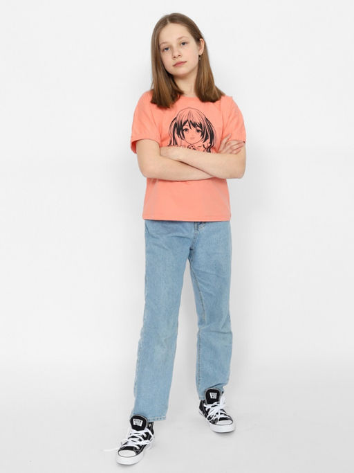 CRB wear / CSJG 63591-28-379 Футболка для девочки,коралловый/Ex.Cherubino  фото 3