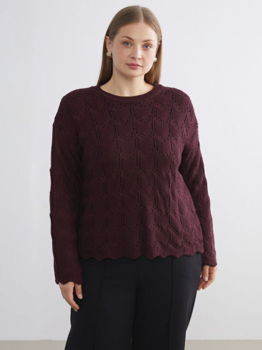 Bisiklet Yaka Ajurlu Kad?n Triko Kazak