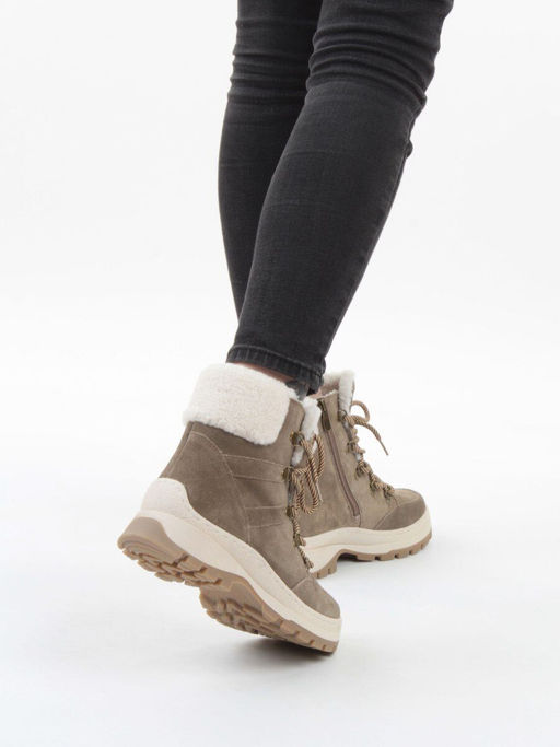 04-PAAG97-1Z KHAKI Ботинки зимние женские (натуральная замша, 100% шерсть)
