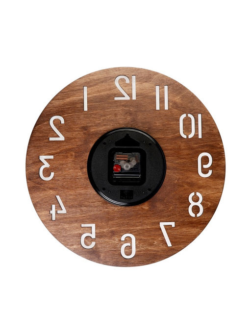 Часы настенные, интерьерные, бесшумные, d-40 см, дерево, открытые