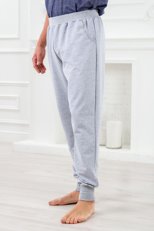 Брюки мужские из футера Оскар серый меланж - Амадэль фото 7