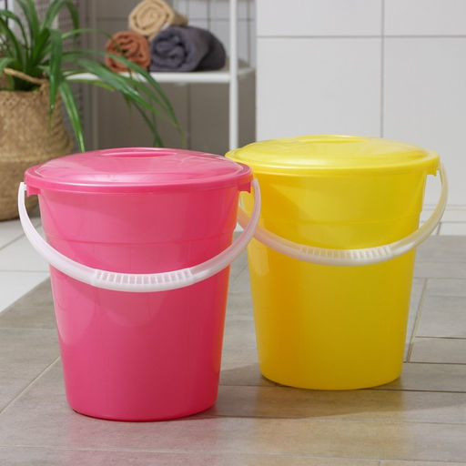 Ведро с крышкой «Евро», 8 л, d=26 см, h=25.2 см, МИКС