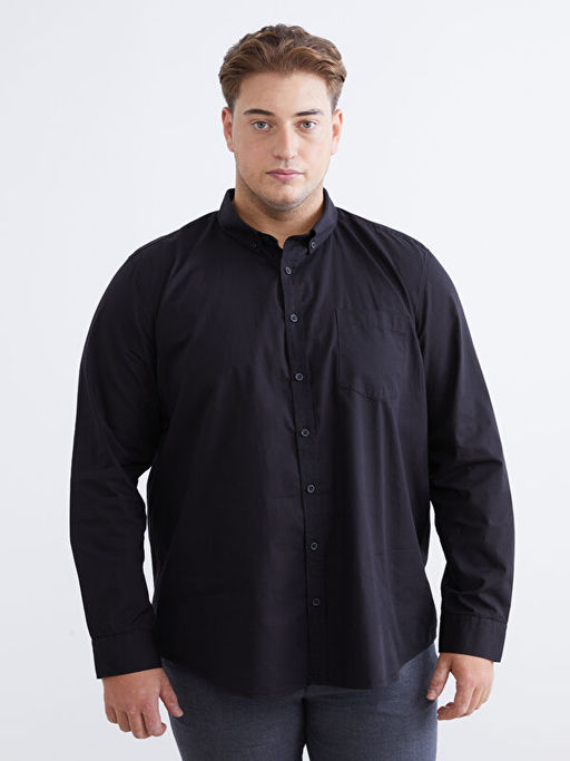 B?y?k Beden Regular Fit Uzun Kollu Arm?rl? Erkek G?mlek