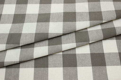 Вареный (стираный) хлопок Клетка (2.9*3.0см) цв.серо-кофейный, ш.2.5м, хлопок-100%, 125гр/м.кв - Купава фото 3