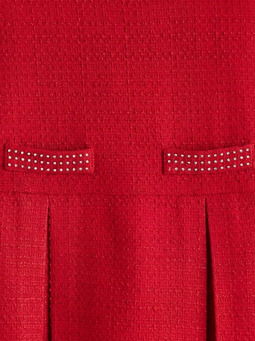 Kare Yaka Pileli K?z ?ocuk T?vit Elbise