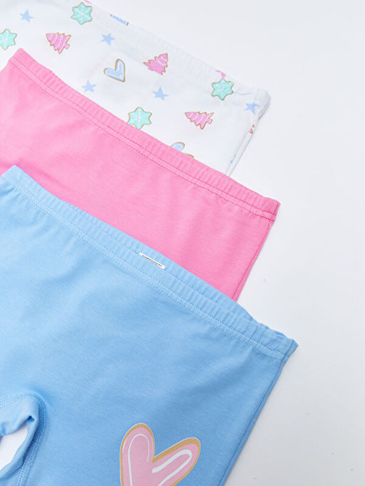 Bask?l? Pamuklu K?z ?ocuk Boxer 3l? - Waikiki фото 3