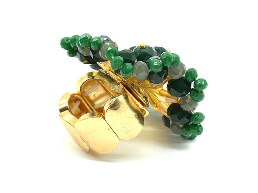 Кольцо из циркона цв.зеленый Радуга камня