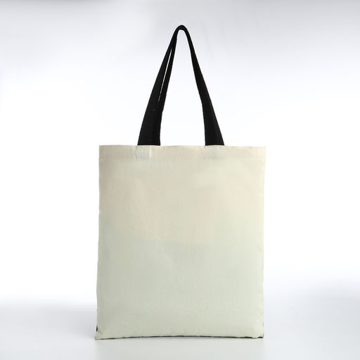 Сумка - шопер без застёжки, с принтом, 35×0.5×40 см, бежевая