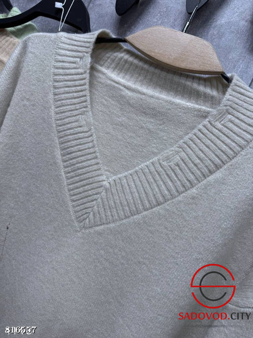 Удлиненный свитер-туника с V вырезом - Bruno фото 5