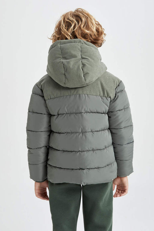 Водоотталкивающая куртка-пуховик с капюшоном для мальчиков - Defacto фото 10