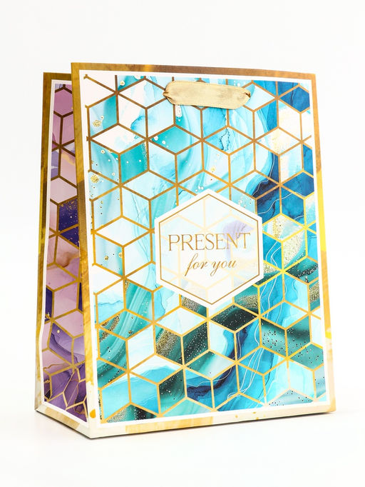 Цена за 2 шт. Пакет подарочный вертикальный PRESENT, 18×23×10 см