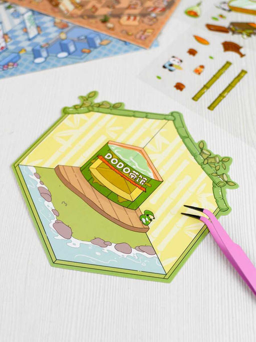 Наклейки-румбокс д/создания миниатюрных сцен, 125х150 мм, арт. 71509 / 300 ПАНДА. ЧАЙНАЯ ЦЕРЕМОНИЯ.