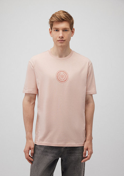 Muhur Logo Bask?l? Pembe Tisort - Mavi фото 3
