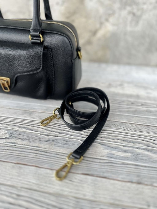 Женская кожаная сумка бочонок 3132 Блек