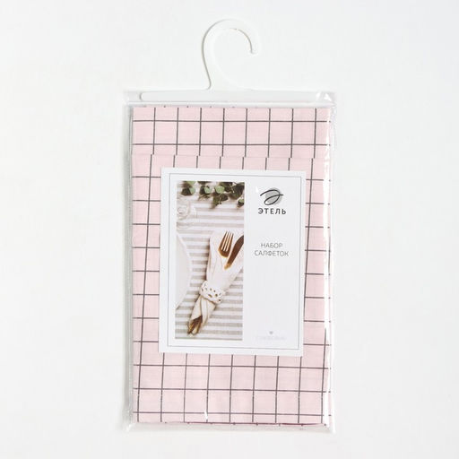 Набор салфеток Этель Клетка 30х40 см - 2 шт, 80% хл, 20% пэ, сатин 110 г/м2  фото 5